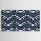 Wavy path of bones - navy blue Tablecloth Gallery Image 2