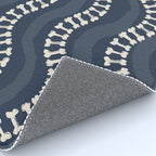 Wavy path of bones - navy blue Rug Gallery Image 4
