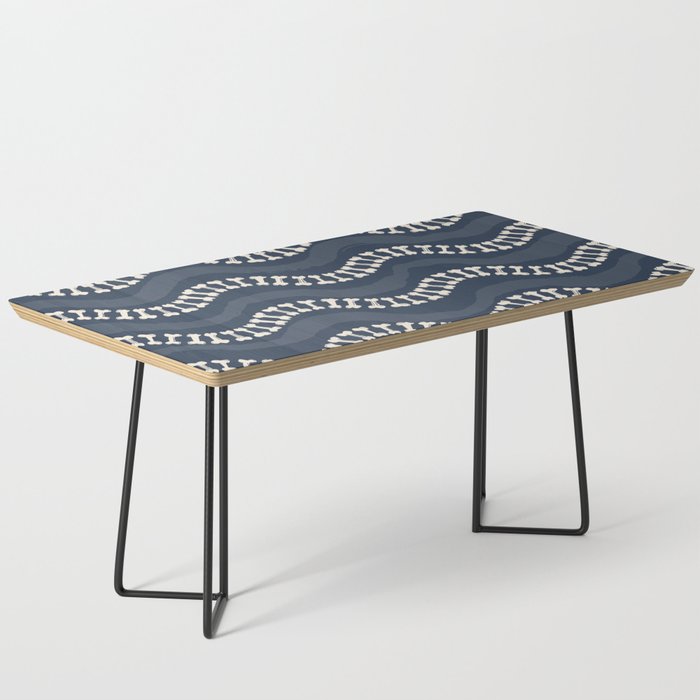 Wavy path of bones - navy blue Coffee Table Gallery Image 1