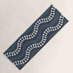Wavy path of bones - navy blue Yoga Mat Gallery Image 1