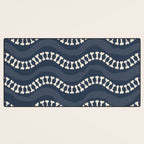 Wavy path of bones - navy blue Desk Mat Gallery Image 3