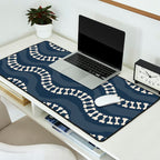 Wavy path of bones - navy blue Desk Mat Gallery Image 2