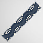 Wavy path of bones - navy blue Table Runner Gallery Image 3