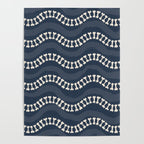 Wavy path of bones - navy blue Poster Gallery Image 4