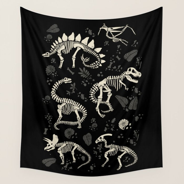 Excavated Dinosaur Fossils Wall Tapestry Gallery Image 1