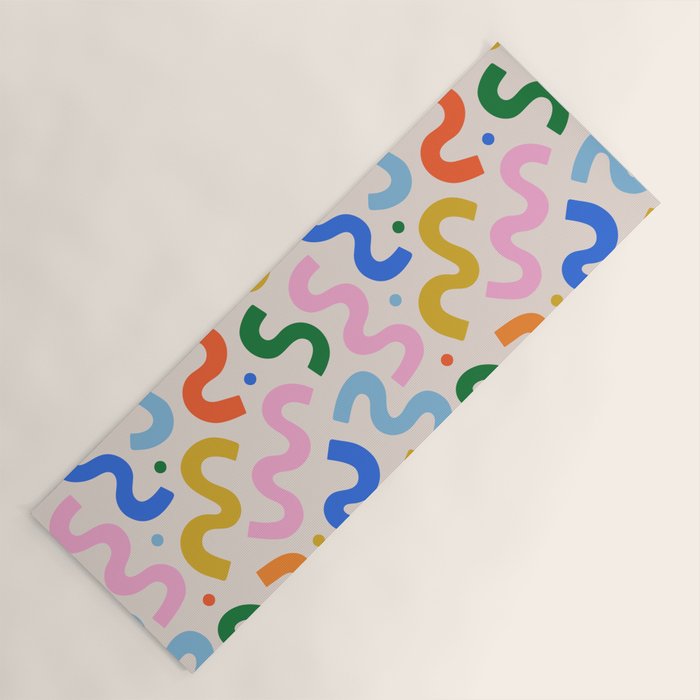 Fun colorful abstract organic shape art pattern Yoga Mat Gallery Image 1