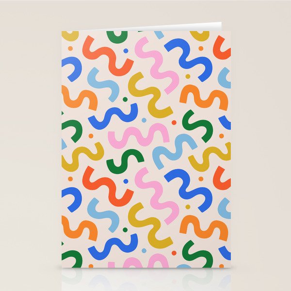 Fun colorful abstract organic shape art pattern Stationery Card Gallery Image 2