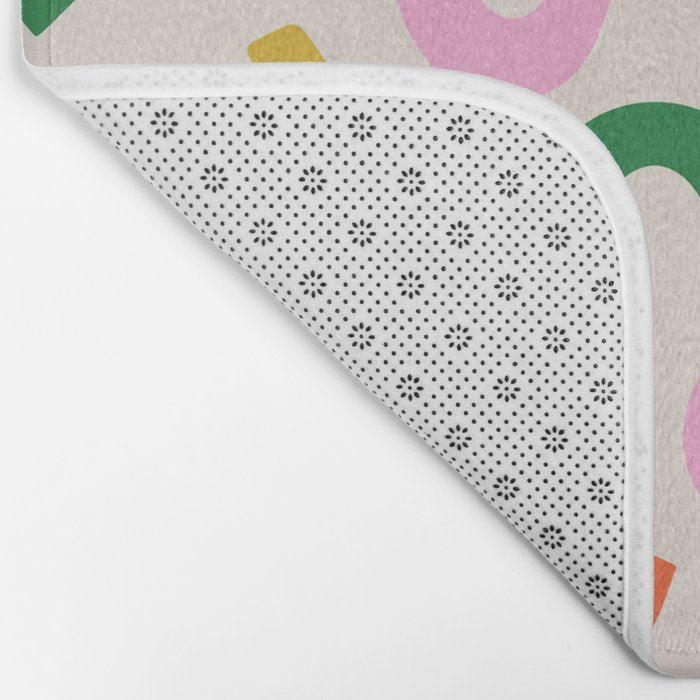 Fun colorful abstract organic shape art pattern Bath Mat Gallery Image 2