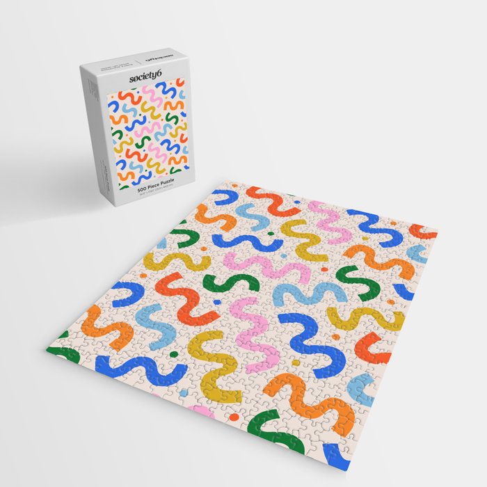 Fun colorful abstract organic shape art pattern Jigsaw Puzzle Gallery Image 2
