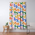 Fun colorful abstract organic shape art pattern Window Curtain Gallery Image 5