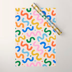 Fun colorful abstract organic shape art pattern Wrapping Paper Gallery Image 1