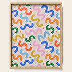 Fun colorful abstract organic shape art pattern Serving Tray Gallery Image 1
