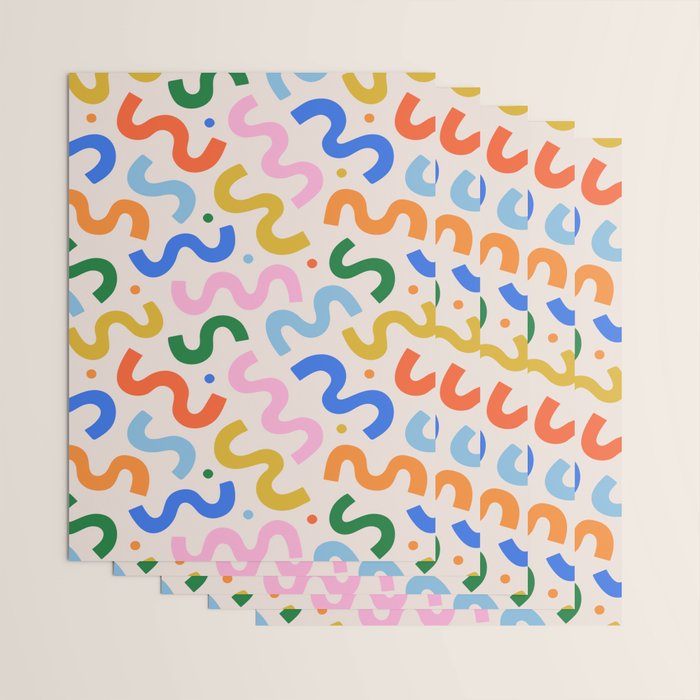 Fun colorful abstract organic shape art pattern Wrapping Paper Gallery Image 3
