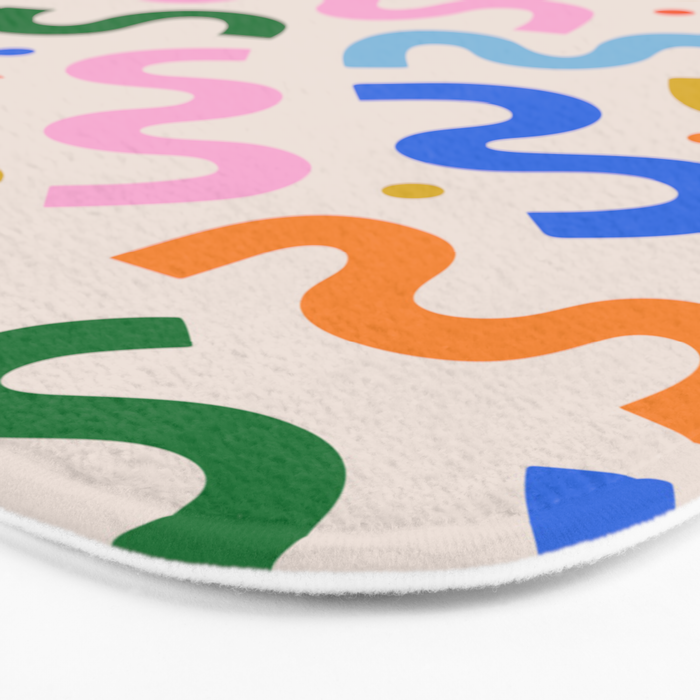 Fun colorful abstract organic shape art pattern Bath Mat Gallery Image 3