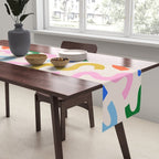 Fun colorful abstract organic shape art pattern Table Runner Gallery Image 2
