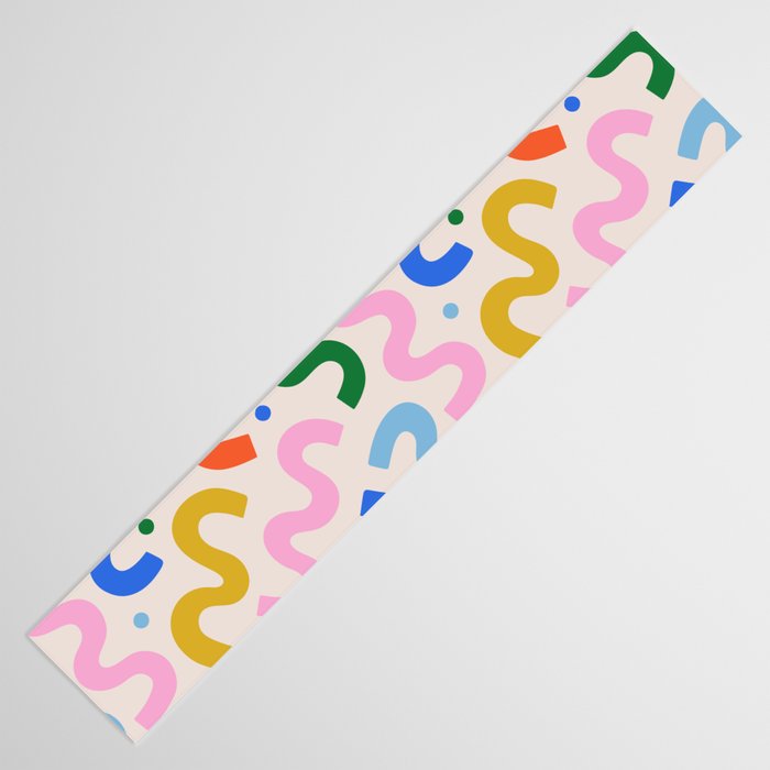 Fun colorful abstract organic shape art pattern Table Runner Gallery Image 3