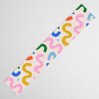 Fun colorful abstract organic shape art pattern Table Runner Gallery Image 3