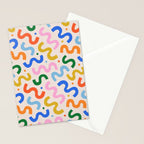 Fun colorful abstract organic shape art pattern Stationery Card Gallery Image 2