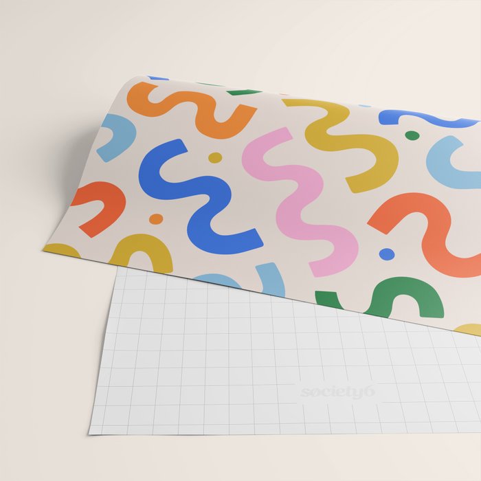 Fun colorful abstract organic shape art pattern Wrapping Paper Gallery Image 2