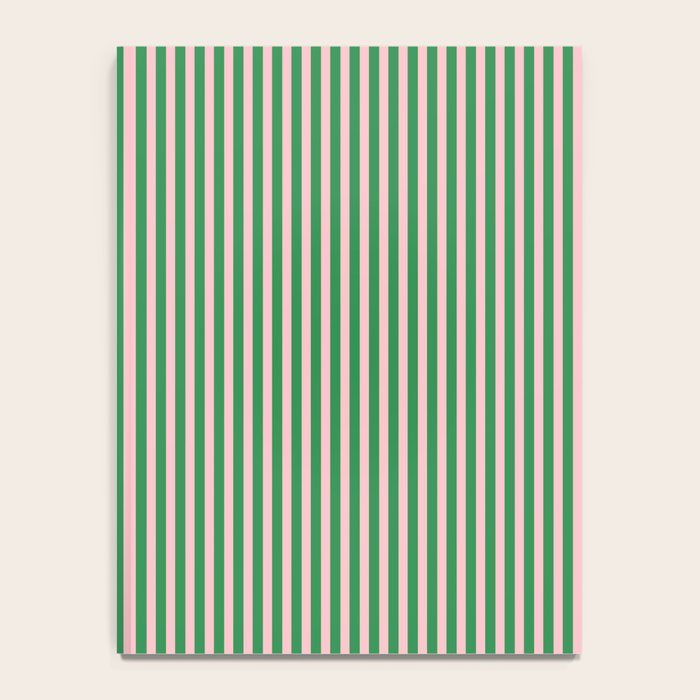 Narrow Stripes Green and Pink Vertical Pattern Notebook Gallery Image 4