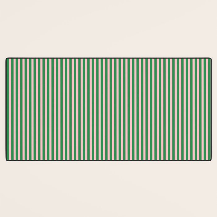 Narrow Stripes Green and Pink Vertical Pattern Desk Mat Gallery Image 3