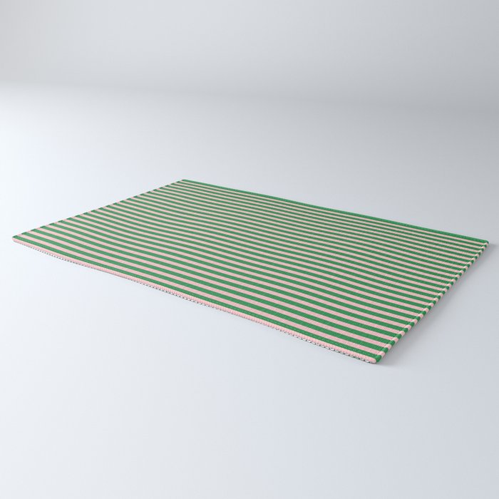 Narrow Stripes Green and Pink Vertical Pattern Rug Gallery Image 3