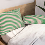 Narrow Stripes Green and Pink Vertical Pattern Pillow Sham Gallery Image 2