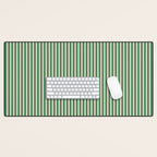 Narrow Stripes Green and Pink Vertical Pattern Desk Mat Gallery Image 1