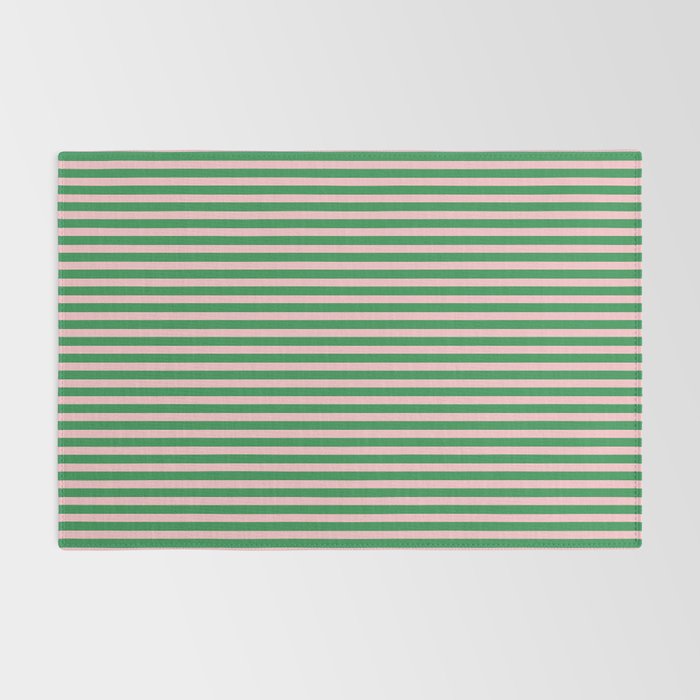 Narrow Stripes Green and Pink Vertical Pattern Rug Gallery Image 2