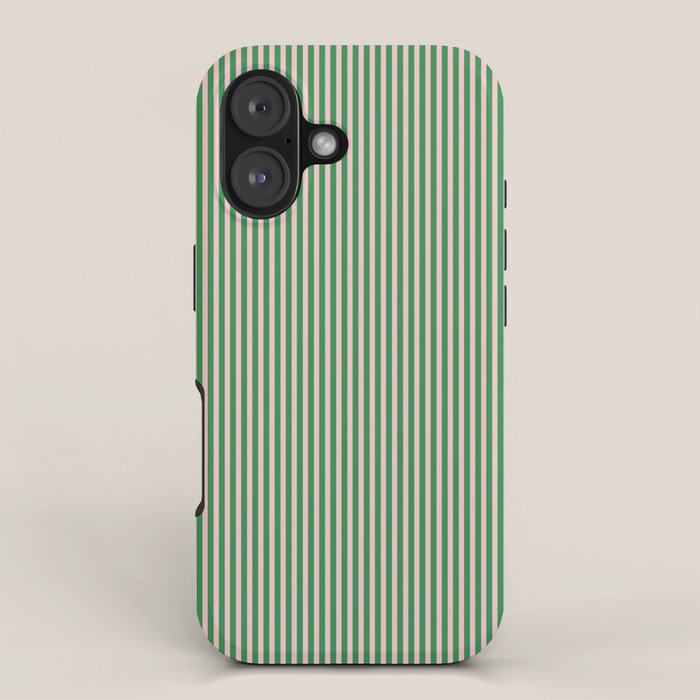 Narrow Stripes Green and Pink Vertical Pattern iPhone Case Gallery Image 1