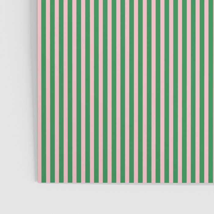 Narrow Stripes Green and Pink Vertical Pattern Poster Gallery Image 3
