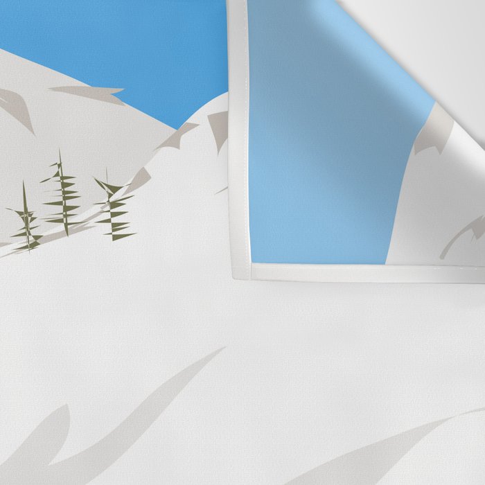 Snowy Mountain Skiers Wall Tapestry Gallery Image 3