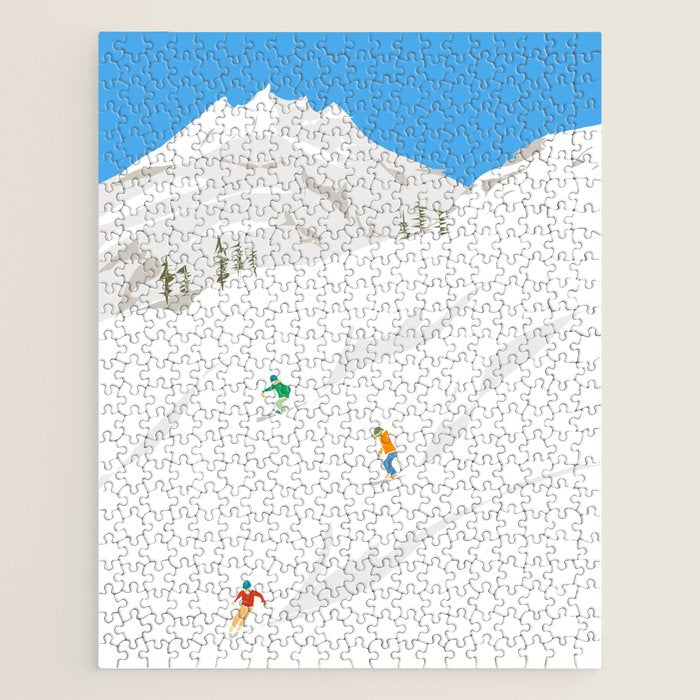 Snowy Mountain Skiers Jigsaw Puzzle Gallery Image 1