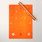 Boho Oriental Orange Traditional Desert Moroccan Style  Wrapping Paper Gallery Image 1