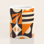 Bauhaus Mid Century Abstract Shapes black and orange  Coffee Mug Gallery Image 4
