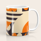 Bauhaus Mid Century Abstract Shapes black and orange  Coffee Mug Gallery Image 1