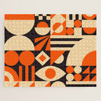 Bauhaus Mid Century Abstract Shapes black and orange  Jigsaw Puzzle Gallery Image 1