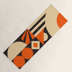 Bauhaus Mid Century Abstract Shapes black and orange  Yoga Mat Gallery Image 1