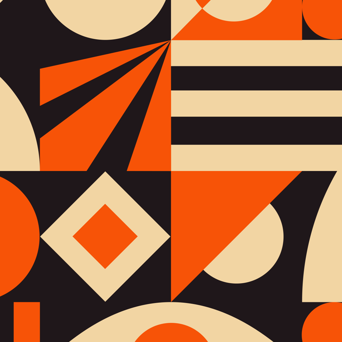 Bauhaus Mid Century Abstract Shapes black and orange  Coffee Mug Gallery Image 2