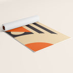 Bauhaus Mid Century Abstract Shapes black and orange  Yoga Mat Gallery Image 2