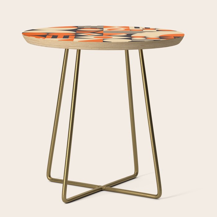 Bauhaus Mid Century Abstract Shapes black and orange  Side Table Gallery Image 1
