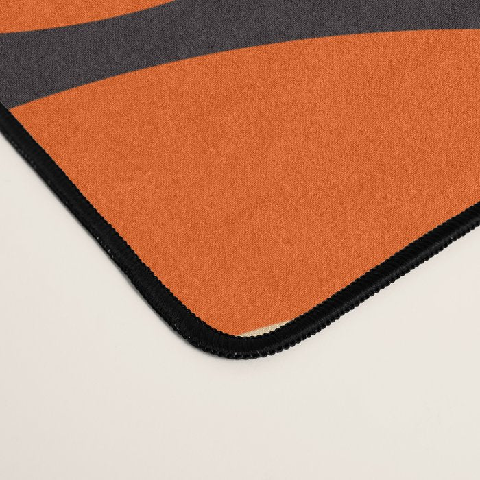 Bauhaus Mid Century Abstract Shapes black and orange  Desk Mat Gallery Image 4