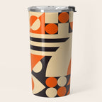 Bauhaus Mid Century Abstract Shapes black and orange  Travel Mug Gallery Image 2