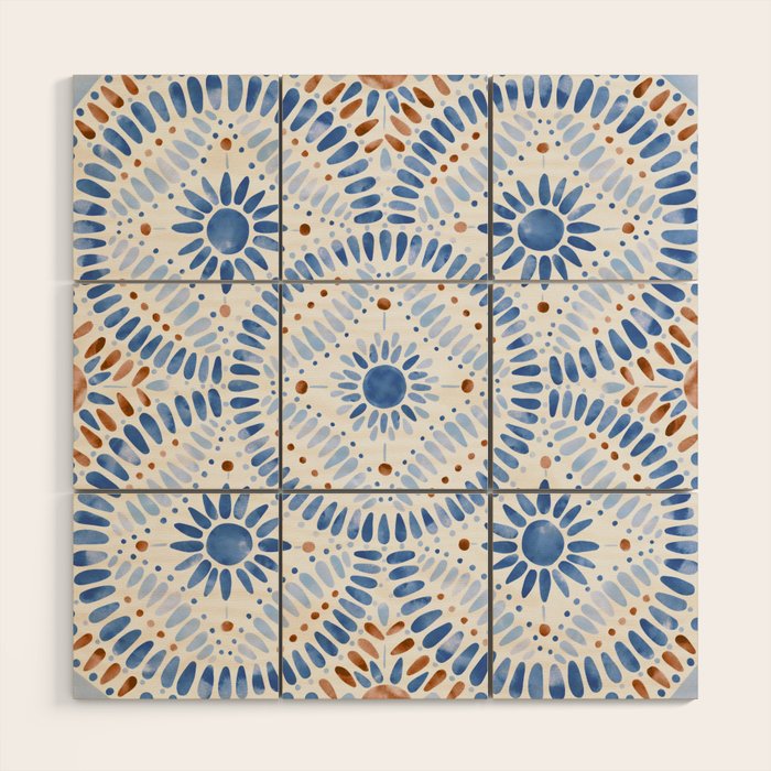 Boho Tiles Mandala Wood Wall Art Gallery Image 1
