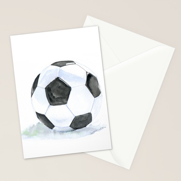 Soccer Ball Watercolor Stationery Card Gallery Image 2