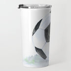 Soccer Ball Watercolor Travel Mug Gallery Image 3