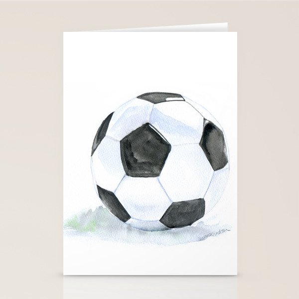 Soccer Ball Watercolor Stationery Card Gallery Image 2