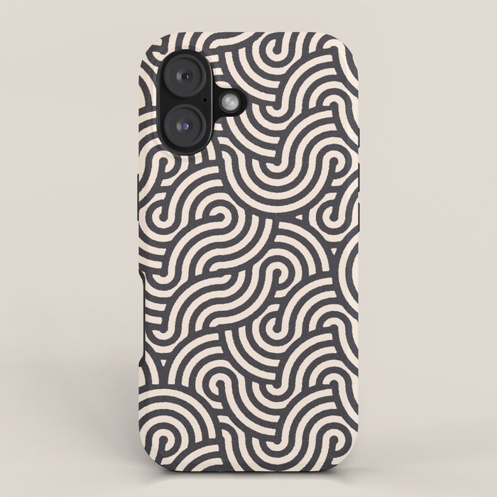SWIRL Coal and Cream iPhone Case Gallery Image 1
