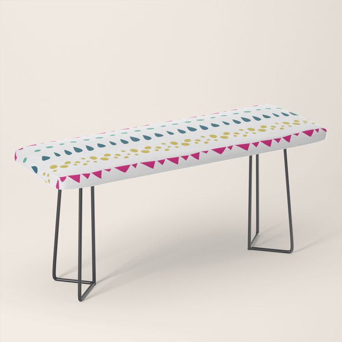 Modern colorful pink orange polka dots stripes patterns Bench Gallery Image 1