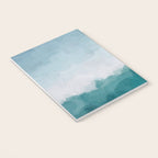 Immersed in a Wave - Aqua Teal Turquoise Denim Blue Surfer Abstract Nature Ocean Painting Art Print Notebook Gallery Image 3